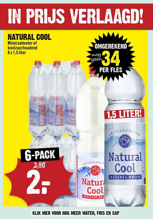 Aanbieding: Natural Cool Mineraalwater of koolzuurhoudend
