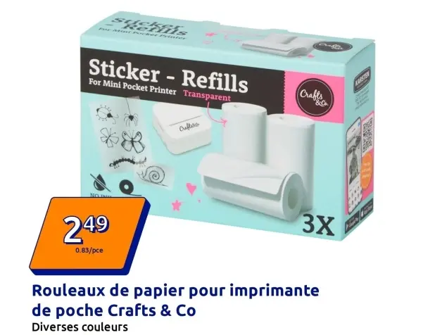 Offre: Rouleaux de papier pour imprimante de poche Crafts & Co 