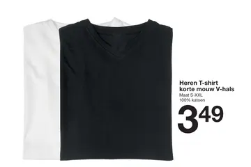 Aanbieding: Heren T-shirt korte mouw V-hals