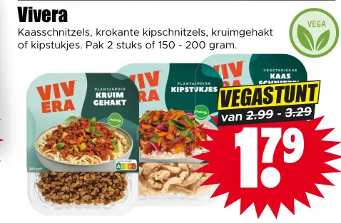 Aanbieding: Kaasschnitzels, krokante kipschnitzels, kruimgehakt of kipstukjes