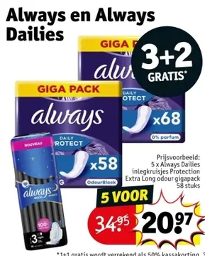 Aanbieding: Always en Always Dailies