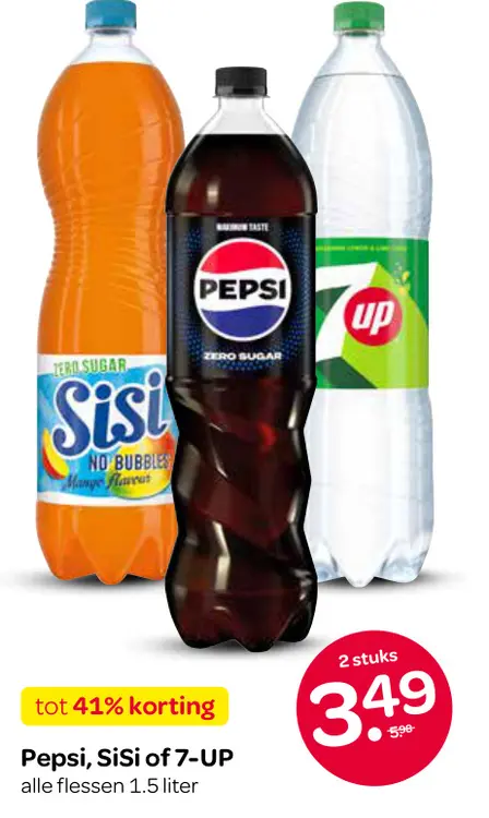 Aanbieding: Pepsi, SiSi of 7-UP
