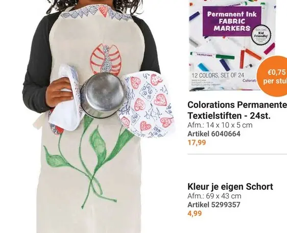 Aanbieding: Colorations Permanente Textielstiften - 24st.
