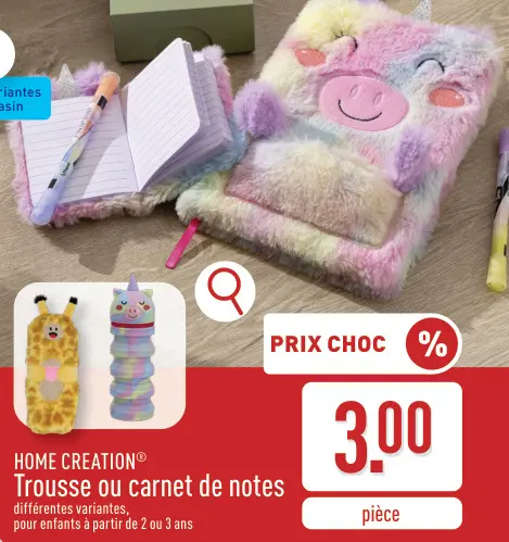 Offre: Trousse ou carnet de notes