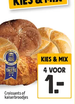 Aanbieding: Croissants of kaiserbroodjes