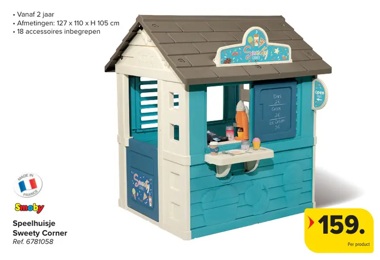 Promotie: Speelhuisje Sweety Corner