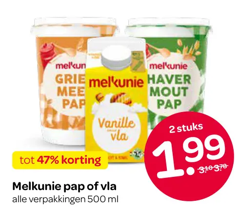 Aanbieding: Melkunie pap of vla
