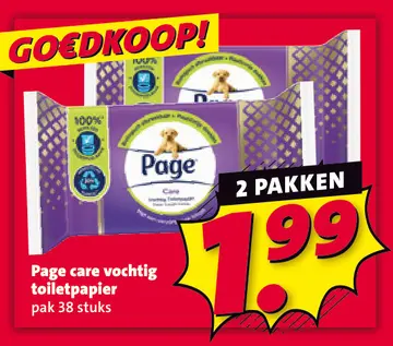 Aanbieding: Page care vochtig toiletpapier