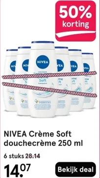 Aanbieding: NIVEA Crème Soft douchecrème