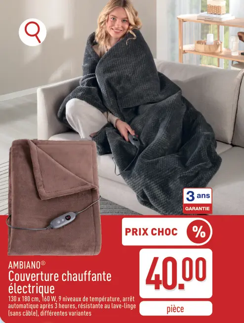 Offre: Couverture chauffante électrique
