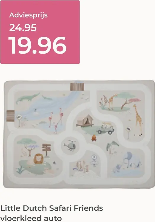 Aanbieding: Safari Friends vloerkleed auto