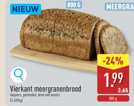 Promotie: Vierkant meergranenbrood