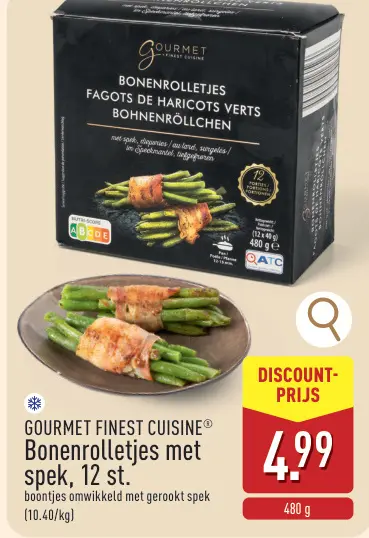 Aanbieding: Bonenrolletjes met spek