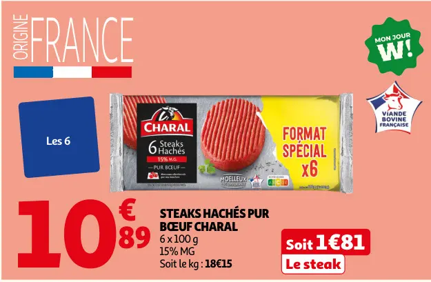 Offre: Steaks hachés pur bœuf