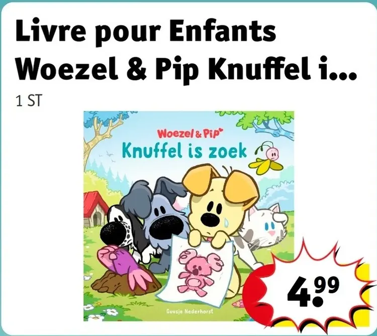 Offre: Woezel & Pip Livre pour Enfants Woezel & Pip Knuffel is zoek