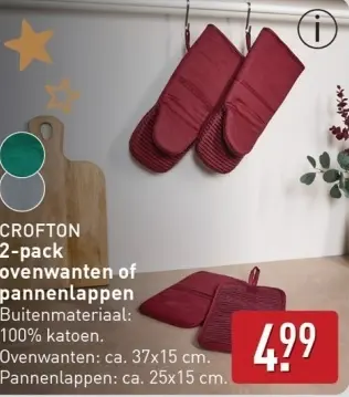 Aanbieding: Pannenlappen & ovenwanten of schort