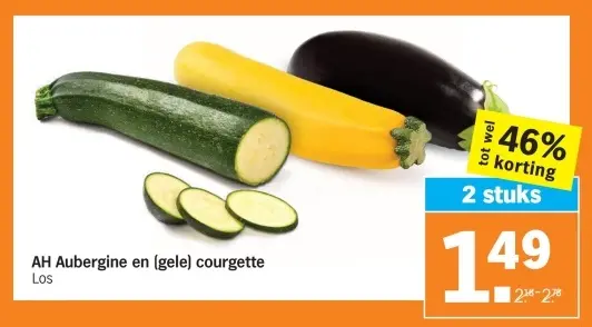 Aanbieding: Aubergine en (gele) courgette