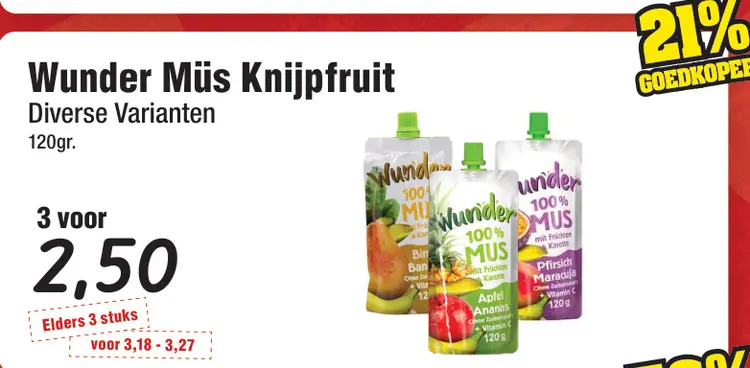 Aanbieding: Wunder Müs Knijpfruit