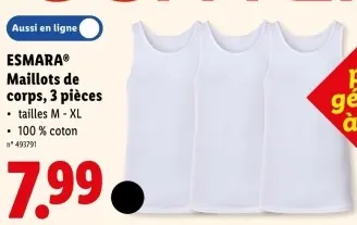 Offre: Maillots de corps