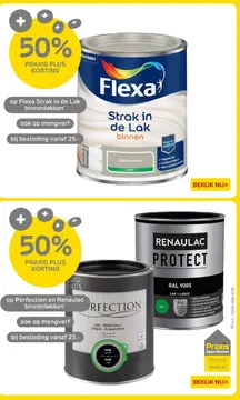 Aanbieding: Flexa Strak in de Lak binnenlakken of Perfection en Renaulac binnenlakken