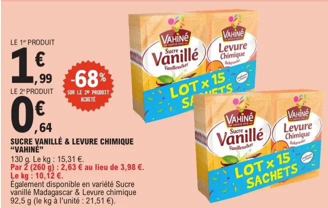 Promotie: Sucre vanillé & levure chimique