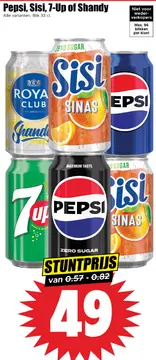 Aanbieding: Pepsi, Sisi, 7-Up of Shandy