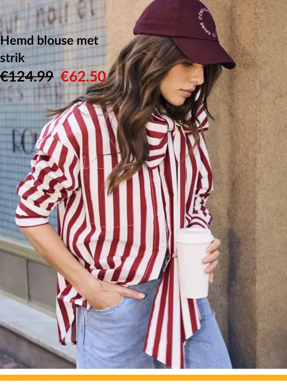 Promotie: Hemd blouse met strik