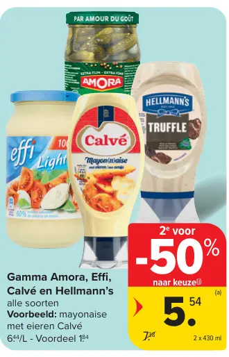 Promotie: Gamma Amora, Effi, Calvé en Hellmann's