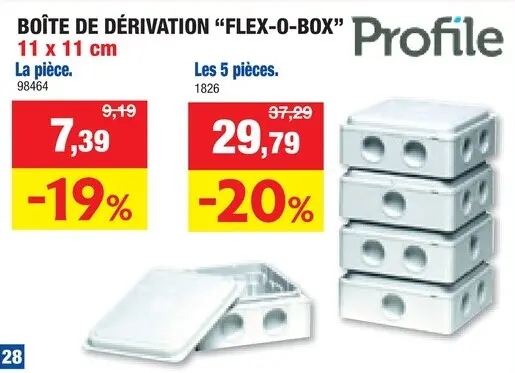 Offre: Profile Boàte de dérivation Flex-O-Box