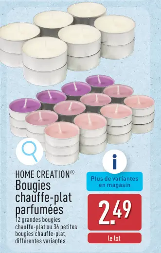 Offre: Bougie chauffe-plat parfumée