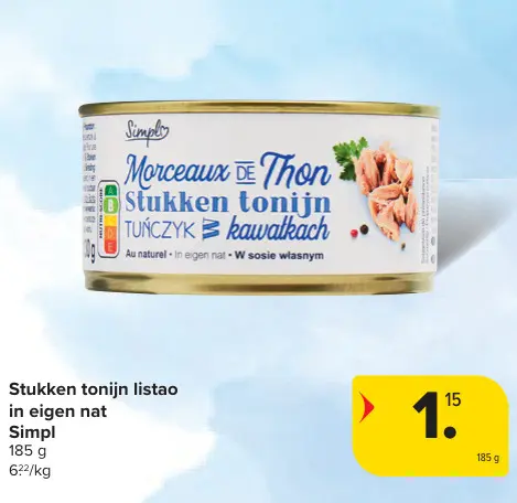 Promotie: Stukken tonijn listao in eigen nat
