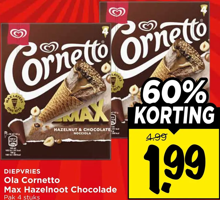 Aanbieding: Cornetto Max Hazelnoot Chocolade