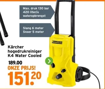 Aanbieding: hogedrukreiniger K4 Water Cooled