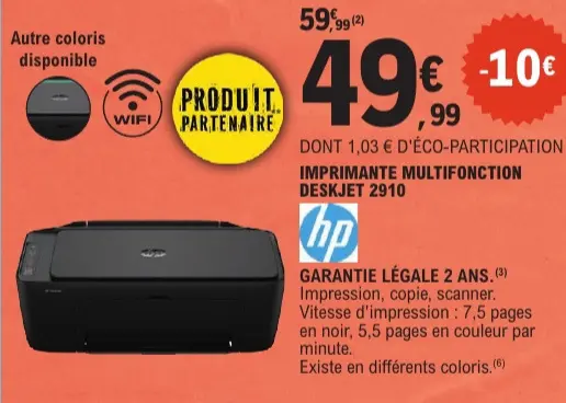 Offre: Imprimante multifonction deskjet 2910