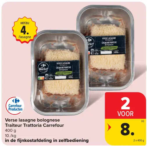 Promotie: Verse lasagne bolognese