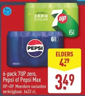Aanbieding: 7UP zero, Pepsi of Pepsi Max