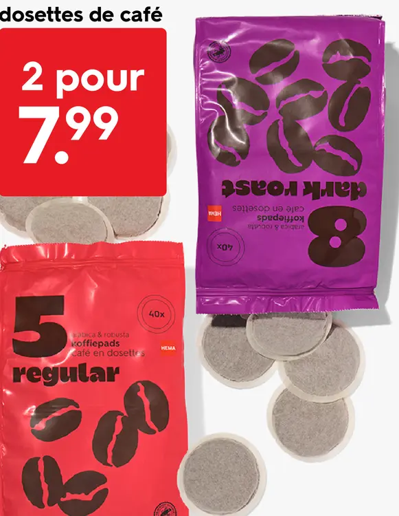 Offre: dosettes de café