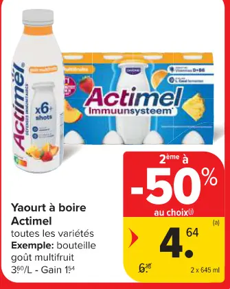 Offre: Yaourt à boire Actimel