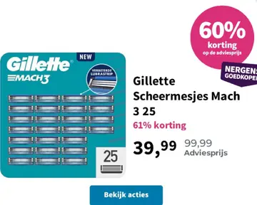 Aanbieding: Gillette Scheermesjes Mach