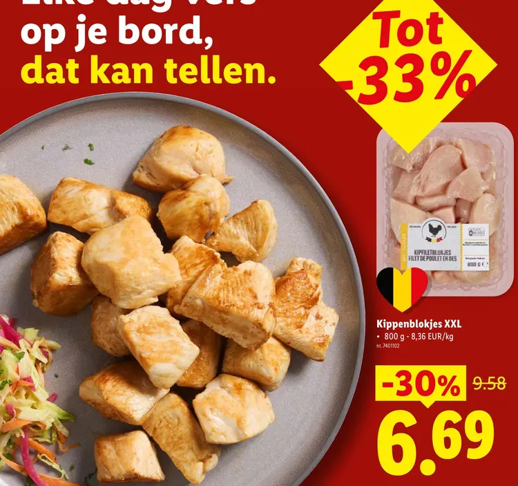 Promotie: Kippenblokjes XXL