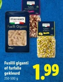 Aanbieding: Fusilli giganti of farfalle gekleurd
