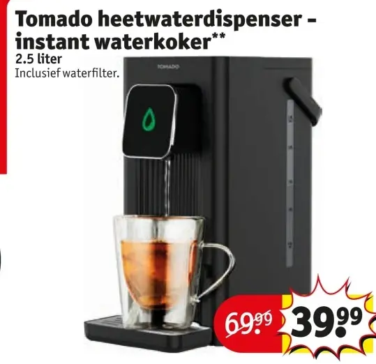 Aanbieding: Tomado heetwaterdispenser - instant waterkoker