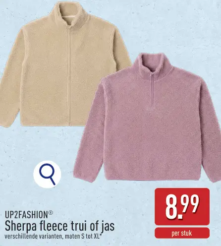 Promotie: Sherpa fleece trui of jas
