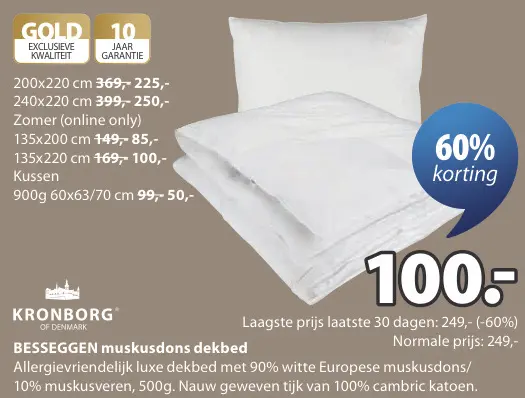 Promotie: BESSEGGEN muskusdons dekbed