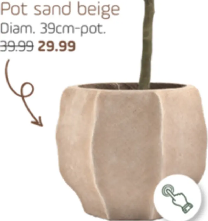 Aanbieding: Pot sand beige