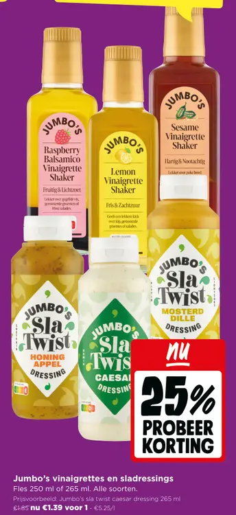 Promotie: vinaigrettes en sladressings