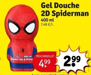 Offre: Gel Douche 2D Spiderman