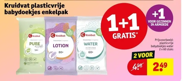 Aanbieding: Kruidvat plasticvrije babydoekjes