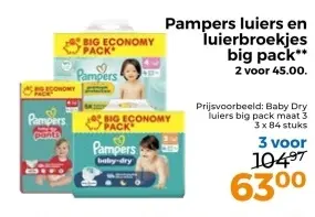 Aanbieding: Pampers luiers en luierbroekjes big pack