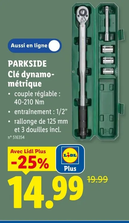 Offre: PARKSIDE Clé dynamométrique